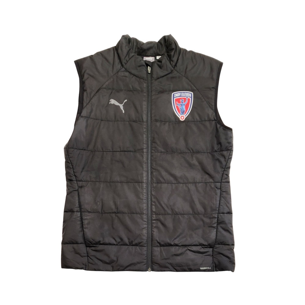 Puma Indy Eleven Soccer Puffer Vest WarmCell Black Mens Medium Gorpcore Sporty